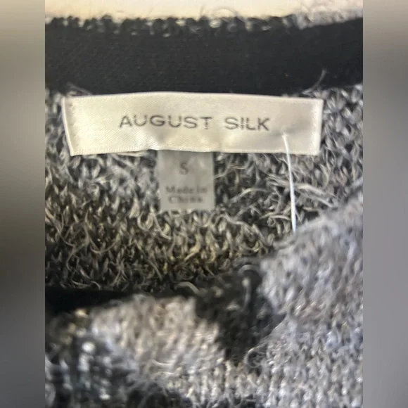 August Silk Gray and Black Geometric Sweater - Picture 2 of 3